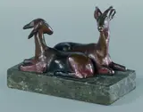 Zwei ruhende Rehe by Renée Sintenis, 1919, Bronze, sold Dec 2003