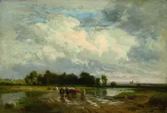 Philipp Röth, Bei Dachau (Herbstlandschaft mit Rindern), Oil