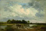 Philipp Röth, Bei Dachau (Herbstlandschaft mit Rindern), Oil