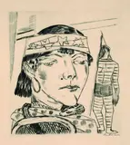 Max Beckmann, Die Schlangendame, 1921, Drypoint