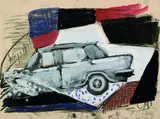 Markus Lüpertz, Auto, 1975, Gouache