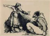 Wilhelm Morgner, Serbisches Paar, 1917, Pen and Indian ink drawing