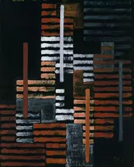 Adolf Fleischmann, Composition # 1957, 1957, Oil on canvas