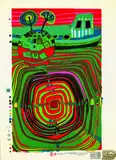 La Barca - Regentag by Friedensreich Hundertwasser, 1969, Silkscreen printed in colours, sold Oct 2003