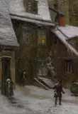 Franz Skarbina, Hof im Schnee