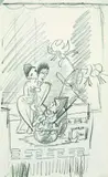 Plastik und Blumen by Ernst Ludwig Kirchner, 1933, Pencil drawing, sold Oct 2003