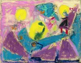 Adolf Hölzel, Landschaft mit Figuren, 1930, Chalk