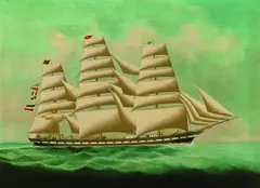 Chinesischer Schiffsporträtist, Vollschiff "Industrie", Oil