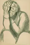 Nachdenkende Frau, II. Fassung by Käthe Kollwitz, 1920, Lithograph, sold Oct 2003