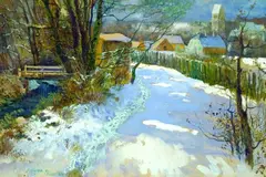 Max Eduard Giese, Winterliche Landschaft, Watercolour