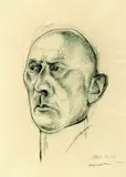 Albert Birkle, Staatsanwalt Steiner, 1940, Charcoal drawing