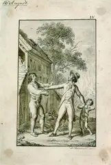 Daniel Nikolaus Chodowiecki, 2 Bll.: Malesherbes im Gefängnis. Zwei kämpfende Männer, Brush and Indian ink drawing