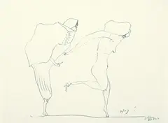 Weg! by Horst Janssen, 1966, Pencil drawing, sold Oct 2003