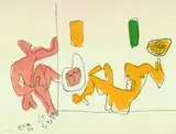 Le Corbusier, Se touchent les pieds, 1964, Lithograph printed in colours