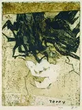 Horst Janssen, Terry, 1988, Colour etching