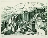 Alexander Kanoldt, Olevano III, 1924, Lithograph