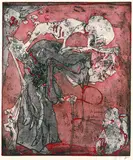 Horst Janssen, Vancouver-Hamburg, 1993, Colour etching