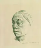 Kleines Selbstbildnis nach links, II. Fassung by Käthe Kollwitz, 1922, Lithograph, sold Oct 2003