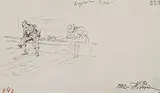 Ilya (Elias) Efimovich Repin, 2 Bll.: Joseph verkauft von seinen Brüdern. Schlafende Bauern (Studie), 1883, Pencil drawing