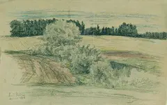 Landschaft by Paul Baum, 1886, Pencil drawing, sold Oct 2003