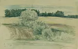 Paul Baum, Landschaft, 1886, Pencil drawing