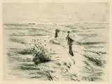 Max Liebermann, In den Dünen, 1896, Drypoint