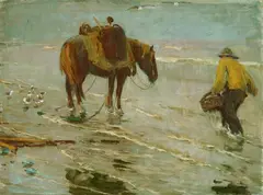 Carlos Grethe, Crevettenfischer, Oil on canvas