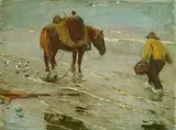 Carlos Grethe, Crevettenfischer, Oil on canvas