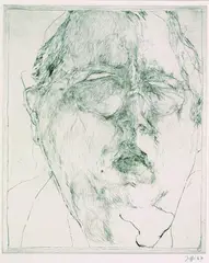 Selbst by Horst Janssen, 1966, Drypoint, sold Oct 2003