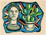 Fernand Léger, Tête et cactus, 1954, Silkscreen printed in colours