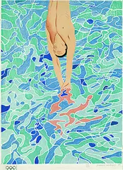 Pool by David Hockney, 1970, Lithograph printed in colours, sold Oct 2003