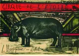 Bernard Buffet, Cirque de l'étoile - L'Hippopotame en Liberté, 1969, Lithograph printed in colours