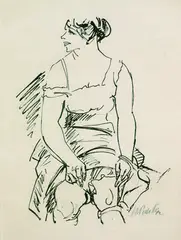 Das Modell (Beim Ankleiden) by Max Pechstein, 1917, Lithograph, sold Oct 2003