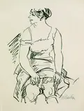 Max Pechstein, Das Modell (Beim Ankleiden), 1917, Lithograph