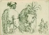 Stefano della Bella, 21 Bll. Reiter, Landschaften, Marine, 1647, Etching