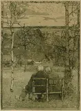 Im Mai by Heinrich Vogeler, 1897, Etching, sold Oct 2003