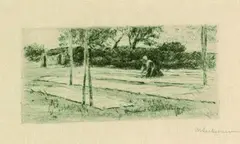 Die Bleiche by Max Liebermann, 1896, Drypoint, sold Oct 2003