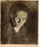 Käthe Kollwitz, Gesenkter Frauenkopf, 1905, Etching