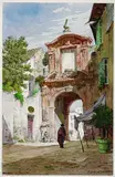 Karl (Carl) Schuster, Straße in Sevilla, 1890, Watercolour