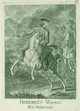 Daniel Nikolaus Chodowiecki, Friedrich der Große zu Pferde, 1758, Etching