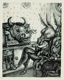 A. Paul Weber, 8 Bll. Figürliche Motive, 1952, Lithograph