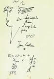 L'ange de la Poésie by Jean Cocteau, 1959, Pen and Indian ink drawing, sold Oct 2003