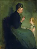 Soren Christiansen, Mutter und Kind, Oil on canvas