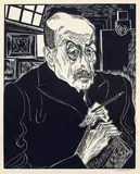 Bildnis Max Liebermann by Conrad Felixmüller, 1926, Woodcut, sold Oct 2003