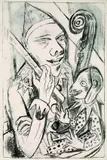 Max Beckmann, Pierrot und Maske, 1920, Lithograph