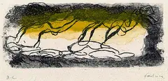 Jean Fautrier, Paysage jaune et violet, 1941, Drypoint