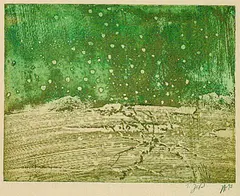 Schneelandschaft by Horst Janssen, 1993, Colour etching, sold Oct 2003