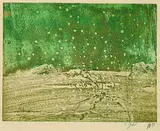 Horst Janssen, Schneelandschaft, 1993, Colour etching