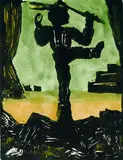37. Jahresblatt I: Akrobaten by Erich Heckel, 1967, Woodcut, sold Oct 2003