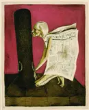 A. Paul Weber, Nun rede, wenn du kannst, 1956, Lithograph printed in colours